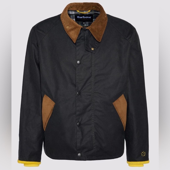 NWT BARBOUR X FLOWER MOUNTAIN Jacket in Black & Yellow - Picture 1 of 12